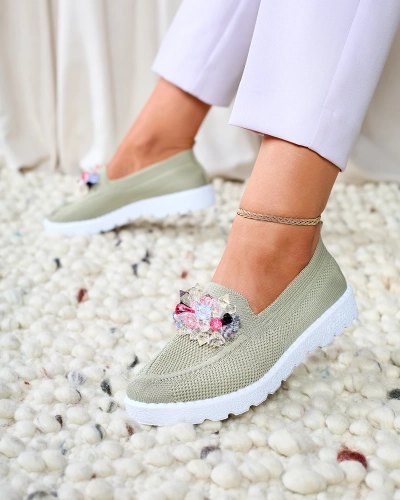 Royalfashion Тъмнозелени дамски полуобувки Enweta