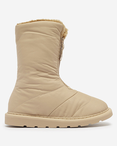 OUTLET Светлокафяви дамски ботуши a'la snow boots Tirigga- Footwear