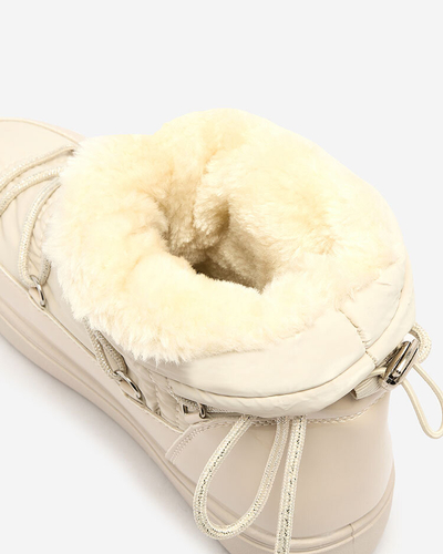 Royalfashion Дамски ботуши a'la snow boots в бежово Vevnose