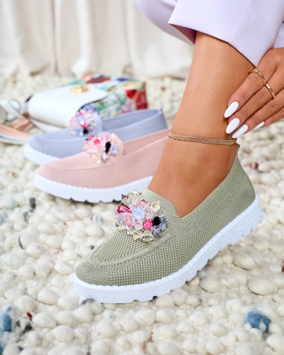 Royalfashion Тъмнозелени дамски полуобувки Enweta