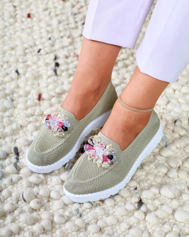 Royalfashion Тъмнозелени дамски полуобувки Enweta