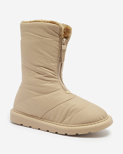 OUTLET Светлокафяви дамски ботуши a'la snow boots Tirigga- Footwear