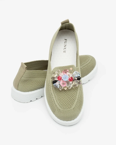 Royalfashion Тъмнозелени дамски полуобувки Enweta